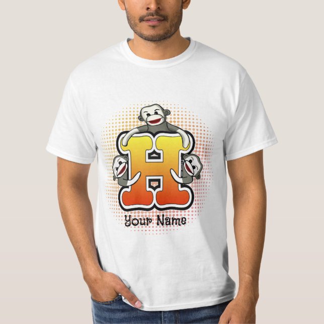 Monogram H Sock Monkey  T-Shirt (Front)