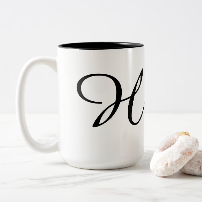 Monogram-H Two-Tone Coffee Mug (With Donut)