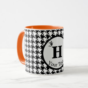Monogram Halloween Houndstooth 11oz Combo Mug