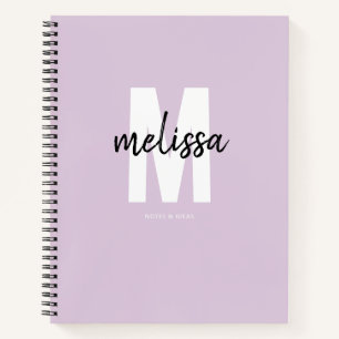 Monogram Handwriting Brush Name Minimalist Notebook