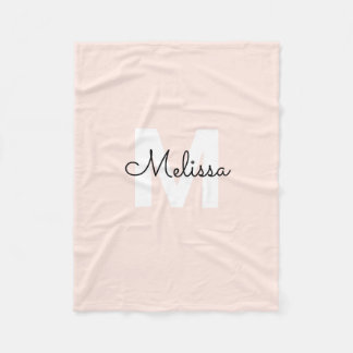 Monogram Handwriting Calligraphy Name Fleece Blanket