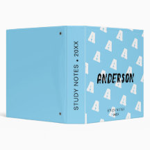 Monogram Handwritten Script White on Blue