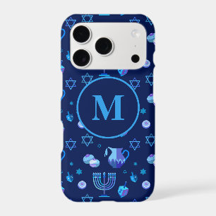 Monogram, Hanoukka Jewish Holiday Ornate Motif