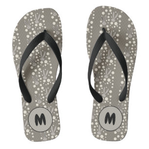 Monogram Happy Easter Holiday Bunny Spring Pattern Flip Flops