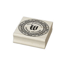 Monogram has a Round Filigree surround with name
