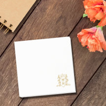 Monogram heart crown crest gold wedding favour