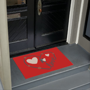 Monogram heart love doormat