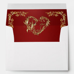 Monogram Heart on Ruby Wedding Envelope