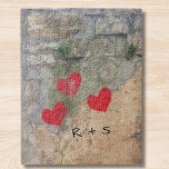 Monogram Hearts Jigsaw Puzzle<br><div class="desc">This puzzle features a photograph of an old wall painted with three hearts. 
You can customize this puzzle with your initials or name.</div>