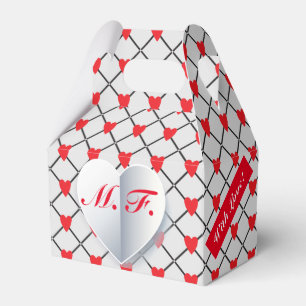 Monogram Hearts Pattern "With Love" Favor Box