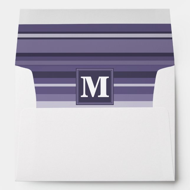Monogram heather purple stripes envelope (Back (Bottom))