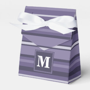 Monogram heather purple stripes favor box