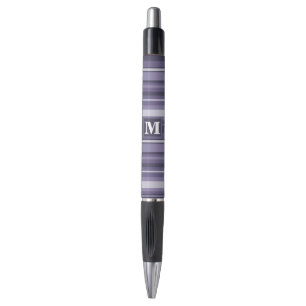 Monogram heather purple stripes pen