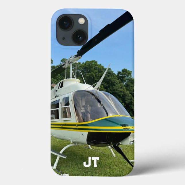 Monogram Helicopter Photo, Cool & Stylish Aviation Case-Mate iPhone Case (Back)