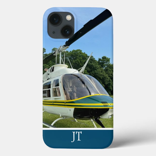 Monogram Helicopter Photo, Cool & Stylish Aviation Case-Mate iPhone Case (Back)