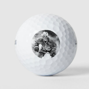 Monogram Hockey Player Sport Golf Balls