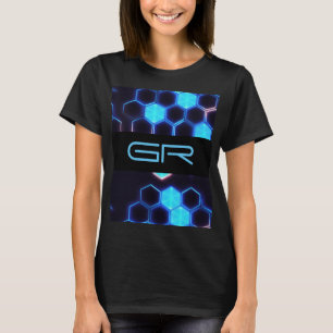 Monogram Holographic Cyberpunk Hexagon Tiles T-Shirt