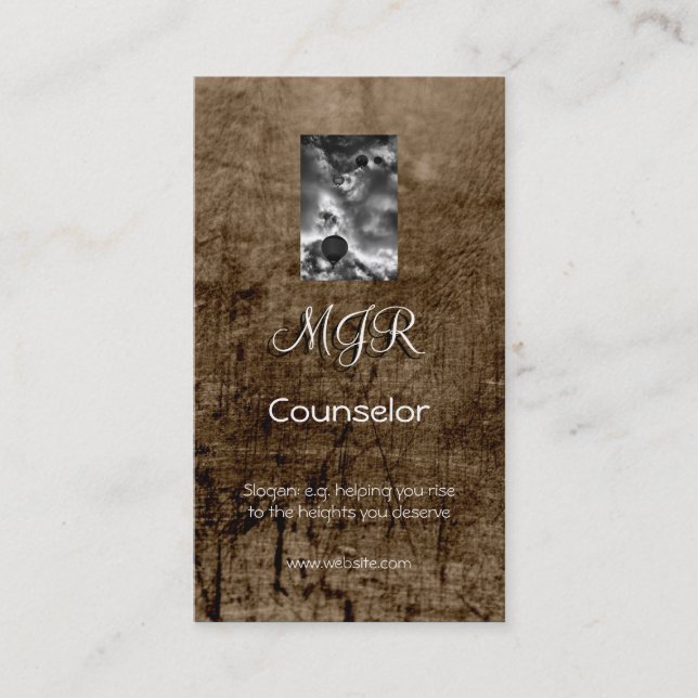 Monogram, Hot Air Balloon Stack, leather-effect Business Card (Front)
