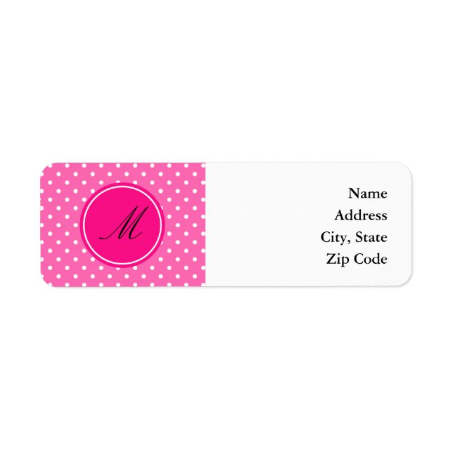 Monogram Hot Pink and White Polka Dot Pattern (Front)
