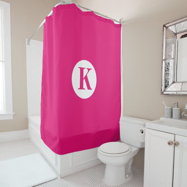 Monogram Hot Pink Initial Custom Name Modern (In Situ)