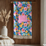 Monogram hot pink watercolor preppy flowers gift fleece blanket<br><div class="desc">The Elegant Pastel Pink Blanket Custom Wedding Gift Collection exudes sophistication and charm, making it the perfect choice for a memorable wedding present. Crafted with the utmost attention to detail, each blanket is a luxurious blend of soft pastel pink hues, creating a timeless and elegant aesthetic. The customizability of this...</div>