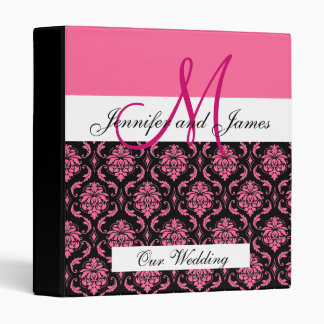 Monogram Hot Pink Wedding Planning & Photo Albumn Binder