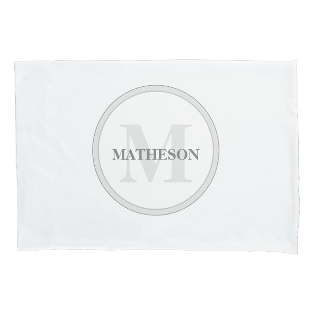 Monogram Hotel Guest personalized chic Pillowcase (Front-Left)