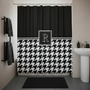 Monogram Houndstooth Pattern Black & White