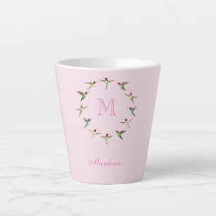 Monogram Hummingbirds Latte Mug