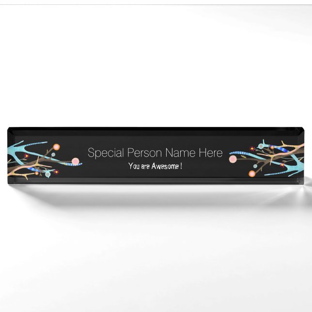 Monogram Humour Quote Funny Nameplate (Front)