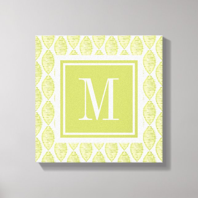 Monogram | Hygge Flowers Pattern Canvas Print (Front)