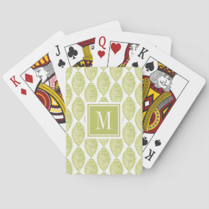 Monogram   Hygge Flowers Pattern Playing Cards