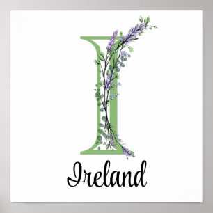 Monogram I Lavender Eucalyptus nursery  Poster