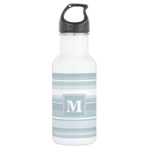 Monogram ice blue stripes 532 ml water bottle