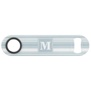 Monogram ice blue stripes bar key