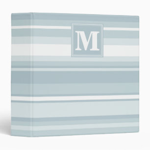 Monogram ice blue stripes binder