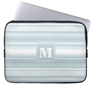 Monogram ice blue stripes laptop sleeve