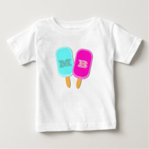Monogram Ice Lollies Popsicles Summer Baby T-Shirt