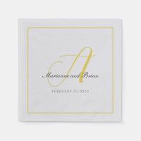 Monogram Illuminating Yellow, and Grey Napkins
