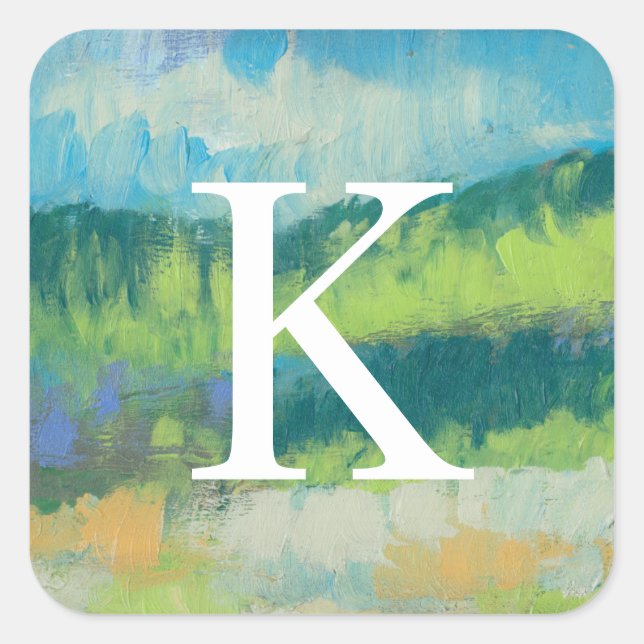 Monogram | Impasto Field II Square Sticker (Front)