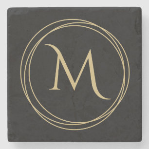 Monogram in Circles Home Decor Stone Coaster