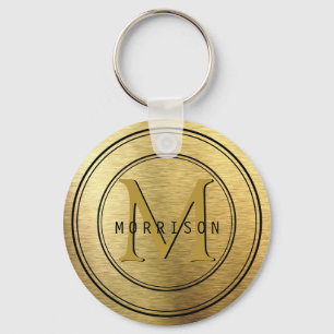 Monogram in Gold Foil Keychain