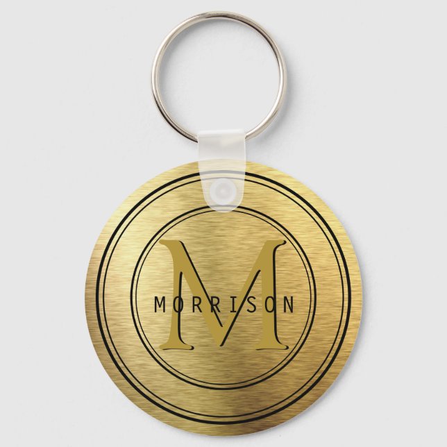 Monogram in Gold Foil Keychain (Front)