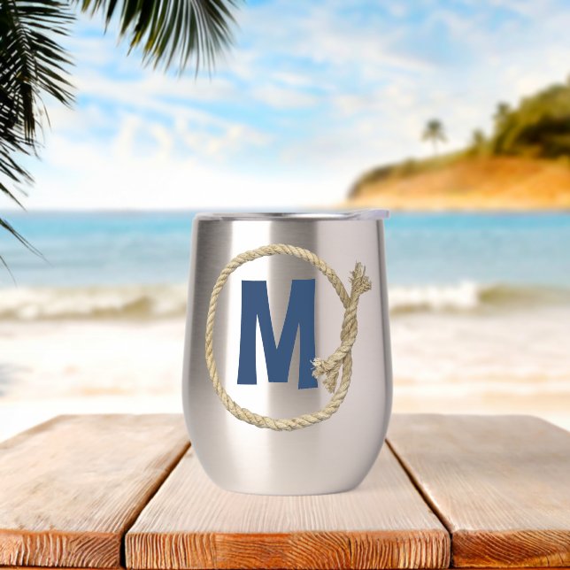 Monogram In Rope Frame (Beach)