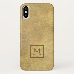 Monogram in Square Faux Metal Brass Simple Case-Mate iPhone Case