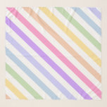 Monogram in White Circle Pastel Rainbow Stripes Scarf<br><div class="desc">Simple minimalist design of pastel rainbow stripes pattern. Perfect modern gift or anyone,  LGBTQ friendly gift and memorabilia.</div>