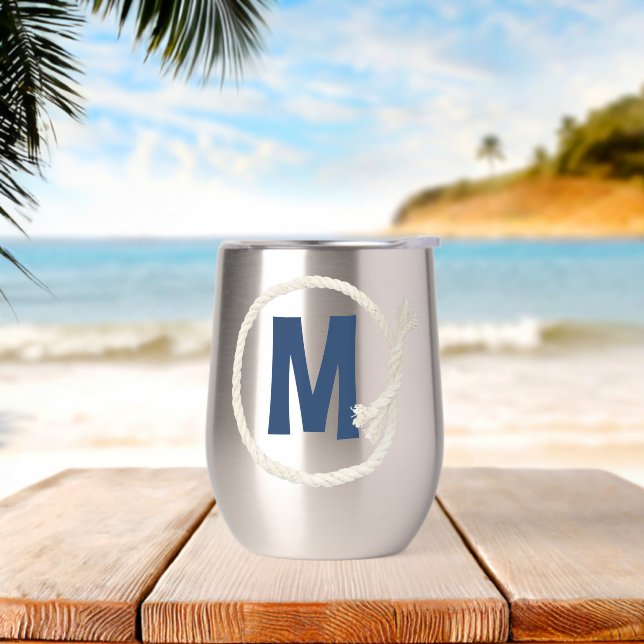 Monogram In White Rope Frame (Beach)