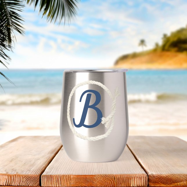 Monogram In White Rope Frame (Beach)