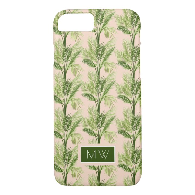 Monogram | Indoor Oasis | Palm Tree Pattern Case-Mate iPhone Case (Back)