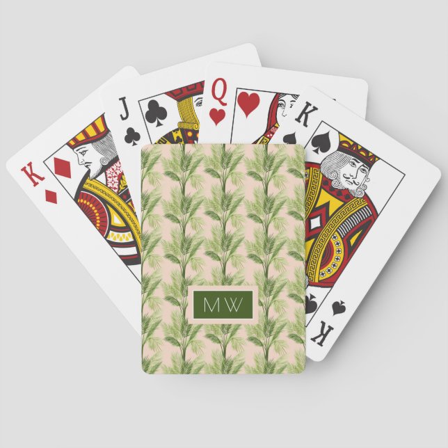 Monogram | Indoor Oasis | Palm Tree Pattern Playing Cards (Back)